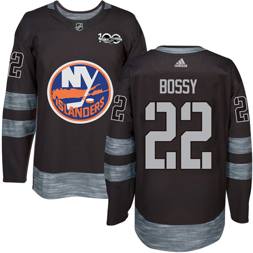 Adidas Islanders #22 Mike Bossy Black 1917-100th Anniversary Stitched NHL Jersey